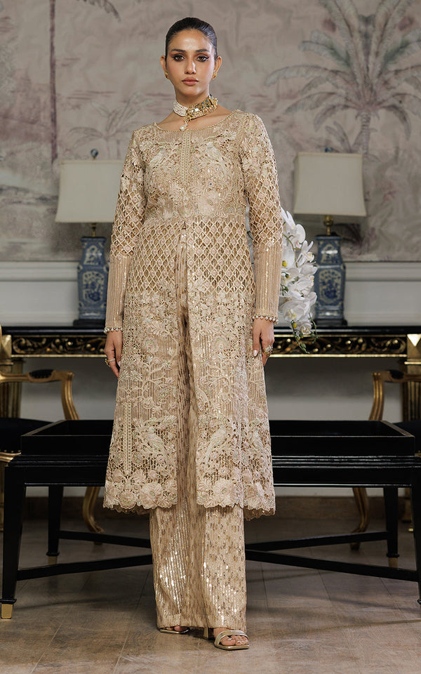Threads and Motifs | Formal Dresses 25 | Organza Embroidered Dress With Trouser by Threads and Motifs - Designer Dress  - Type : Ladies Clothes - Available at Libayah - 100% Original 