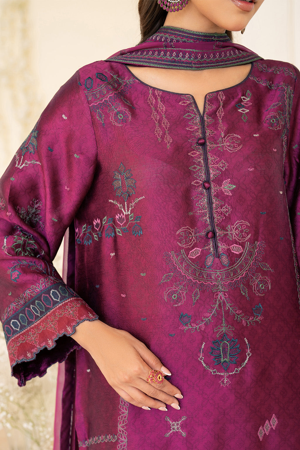 Iznik | Festive Formal | UE-436 Embroidered Pure silk by Iznik - Designer Dress  - Type : Ladies Clothes - Available at Libayah - 100% Original 