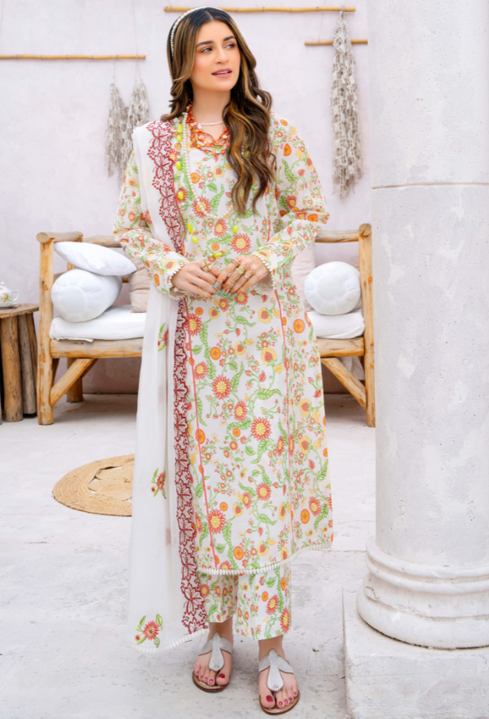 Humdum | Gardenia Lawn 24 | PLG 3 - D02 by HumDum - Designer Dress - Type: Ladies Clothes - Available at Libayah - 100% Original
