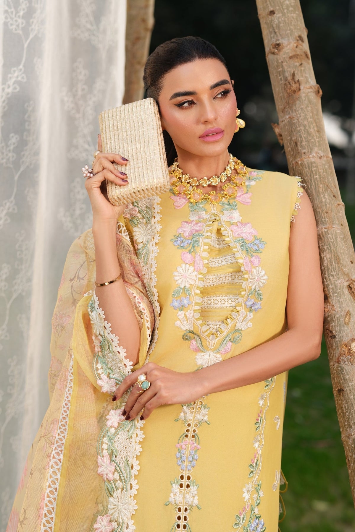 Maryam Hussain | Luxury Lawn 26 | Sunflower - Designer Dress - Type : Ladies Clothes - Available at Libayah - 100% Original