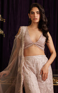 Threads and Motifs | Formal Dresses 25 | Net Embroidered Jacket with Embroidered Tube & Trouser by Threads and Motifs - Designer Dress  - Type : Ladies Clothes - Available at Libayah - 100% Original 
