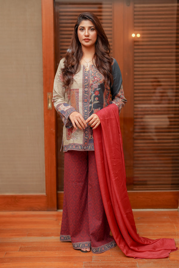 Shamaeel Ansari | Nazaakat Pret | Royal Crimson by Shamaeel Ansari - Designer Dress  - Type : Ladies Clothes - Available at Libayah - 100% Original 