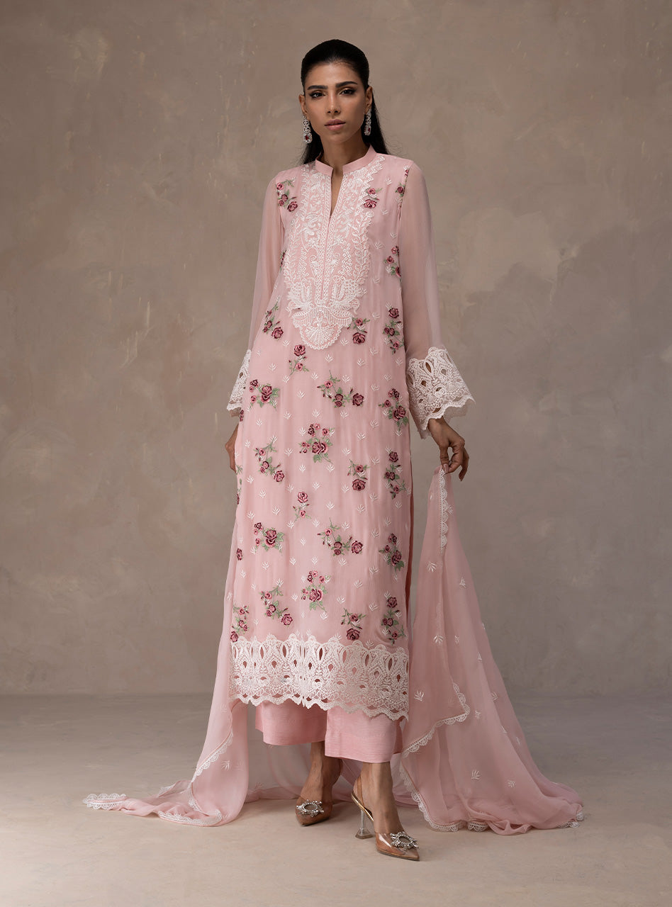 Zainab Chottani | Eid Edit 26 | Rose Luxe by Zainab Chottani - Designer Dress  - Type : Ladies Clothes - Available at Libayah - 100% Original 
