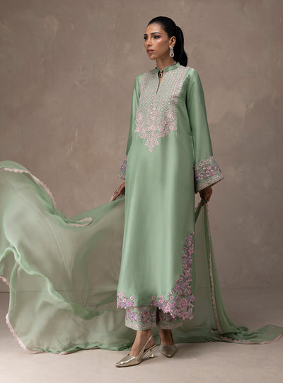Zainab Chottani | Eid Edit 26 | Mint Bloom by Zainab Chottani - Designer Dress  - Type : Ladies Clothes - Available at Libayah - 100% Original 