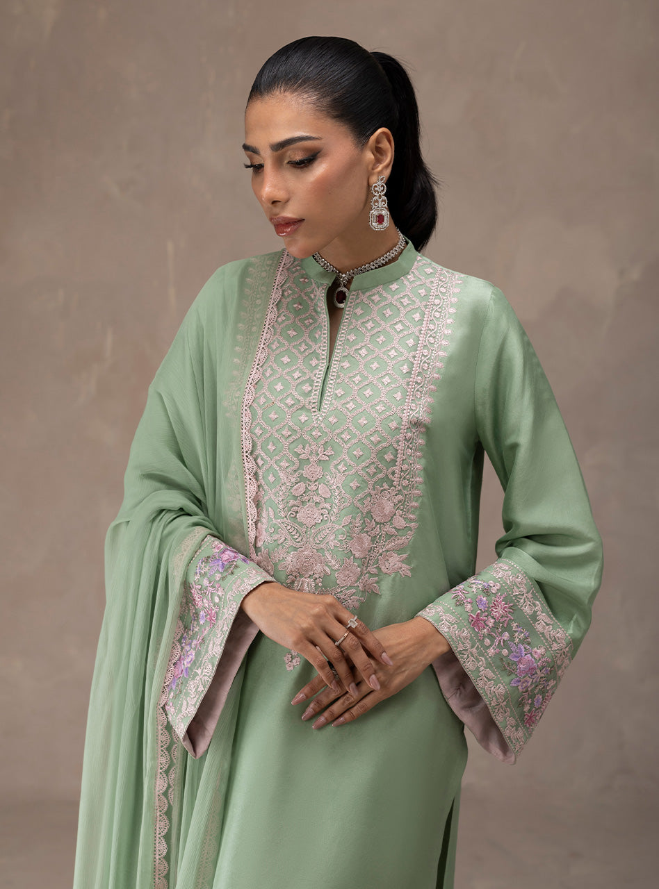 Zainab Chottani | Eid Edit 26 | Mint Bloom by Zainab Chottani - Designer Dress  - Type : Ladies Clothes - Available at Libayah - 100% Original 