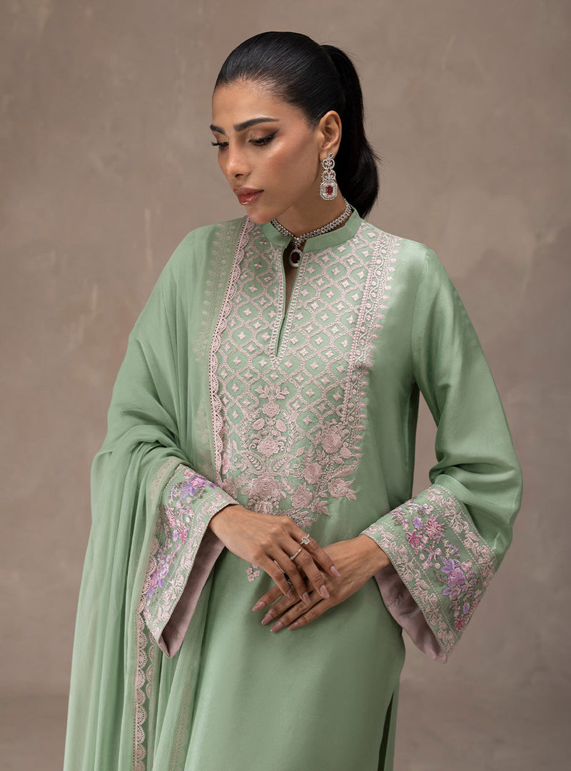 Zainab Chottani | Eid Edit 26 | Mint Bloom by Zainab Chottani - Designer Dress  - Type : Ladies Clothes - Available at Libayah - 100% Original 