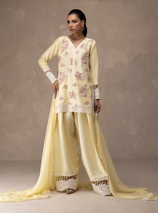 Zainab Chottani | Eid Edit 26 | Butter Yellow Bloom by Zainab Chottani - Designer Dress  - Type : Ladies Clothes - Available at Libayah - 100% Original 