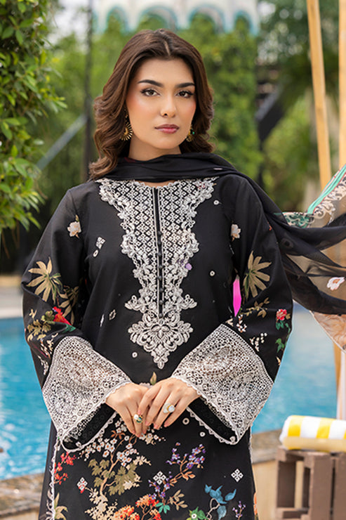 Saad Shaikh | Lawn 25 | Black - Zestel by Saad Shaikh - Designer Dress - Type: Ladies Clothes - Available at Libayah - 100% Original