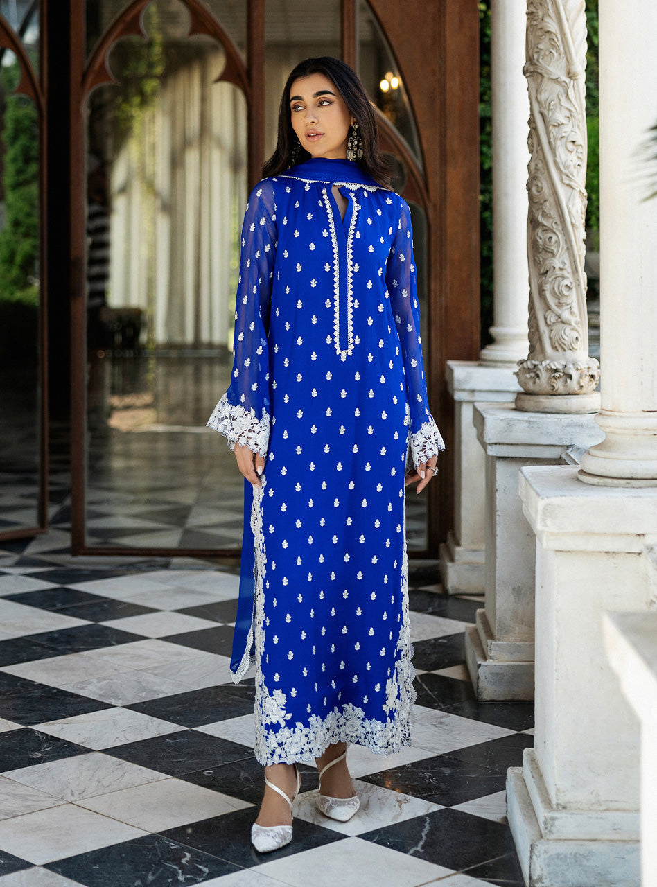 Zainab Chottani | Ramadan Edit 25 | Cobalt Dreamscape by Zainab Chottani - Designer Dress - Type: Ladies Clothes - Available at Libayah - 100% Original