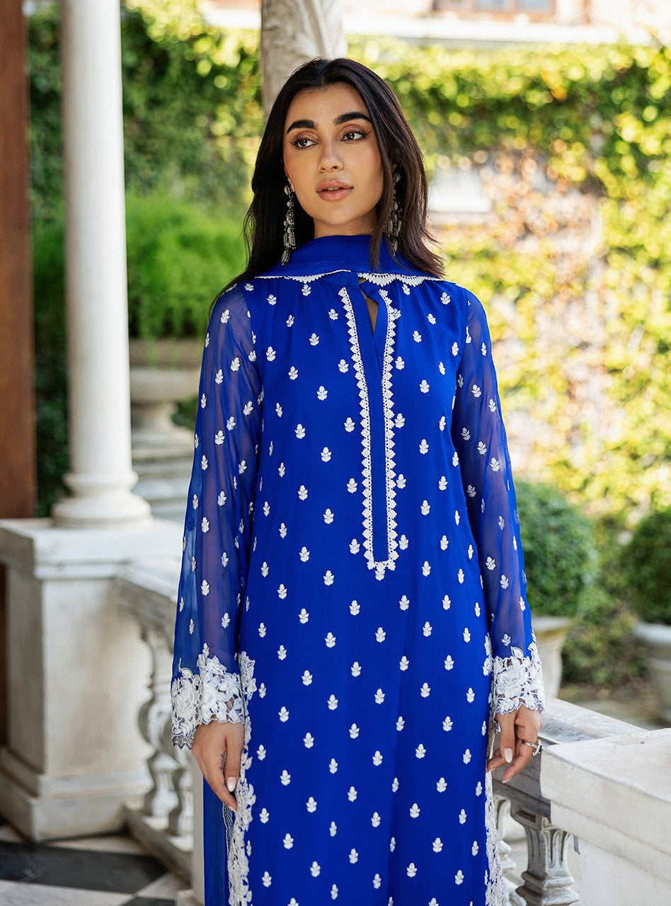 Zainab Chottani | Ramadan Edit 25 | Cobalt Dreamscape by Zainab Chottani - Designer Dress - Type: Ladies Clothes - Available at Libayah - 100% Original