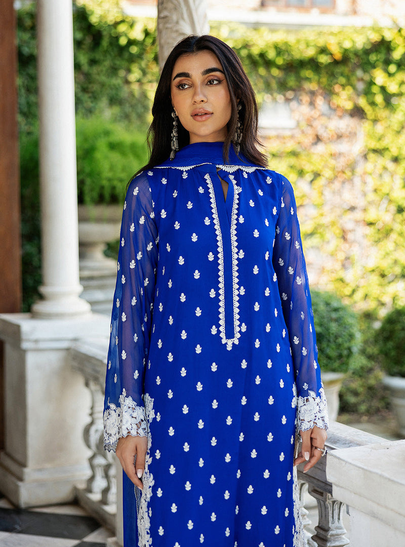 Zainab Chottani | Ramadan Edit 25 | Cobalt Dreamscape by Zainab Chottani - Designer Dress - Type: Ladies Clothes - Available at Libayah - 100% Original