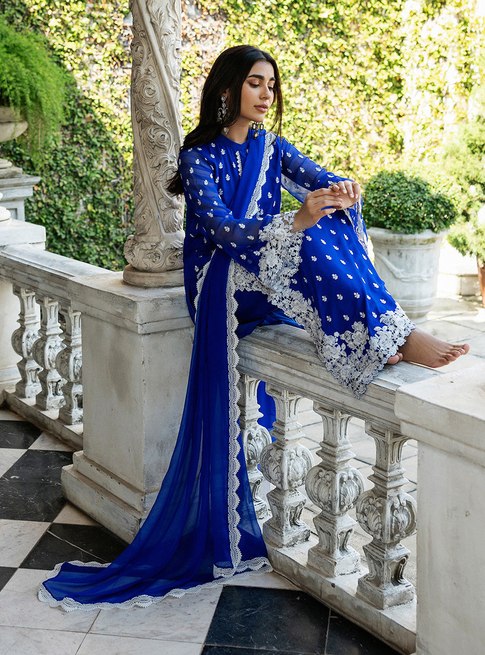 Zainab Chottani | Ramadan Edit 25 | Cobalt Dreamscape by Zainab Chottani - Designer Dress - Type: Ladies Clothes - Available at Libayah - 100% Original