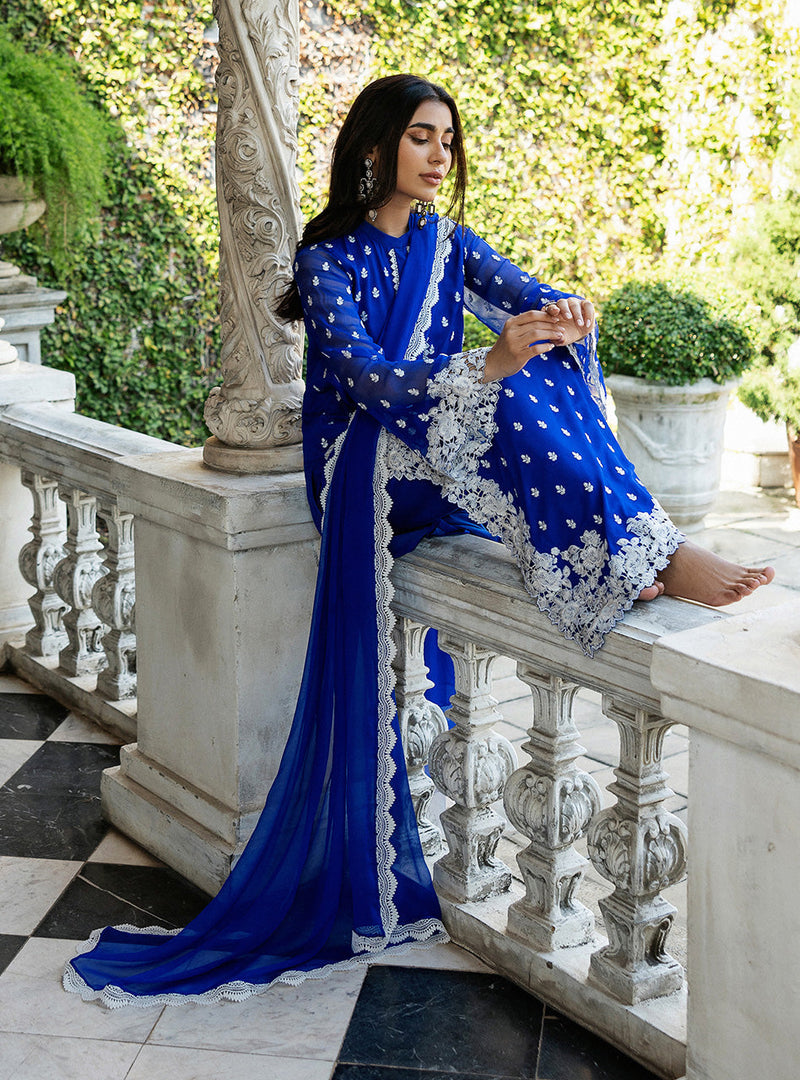 Zainab Chottani | Ramadan Edit 25 | Cobalt Dreamscape by Zainab Chottani - Designer Dress - Type: Ladies Clothes - Available at Libayah - 100% Original