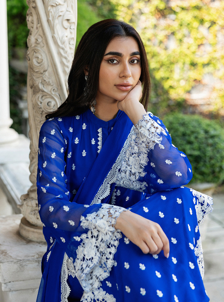 Zainab Chottani | Ramadan Edit 25 | Cobalt Dreamscape by Zainab Chottani - Designer Dress - Type: Ladies Clothes - Available at Libayah - 100% Original