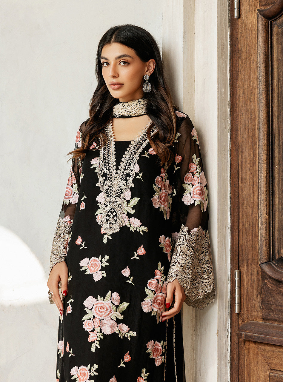 Zainab Chottani | Ramadan Edit 25 | Black Rose Waltz by Zainab Chottani - Designer Dress - Type: Ladies Clothes - Available at Libayah - 100% Original