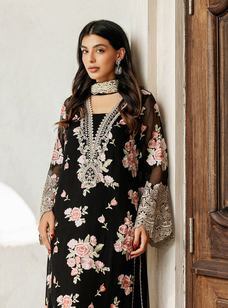 Zainab Chottani | Ramadan Edit 25 | Black Rose Waltz by Zainab Chottani - Designer Dress - Type: Ladies Clothes - Available at Libayah - 100% Original