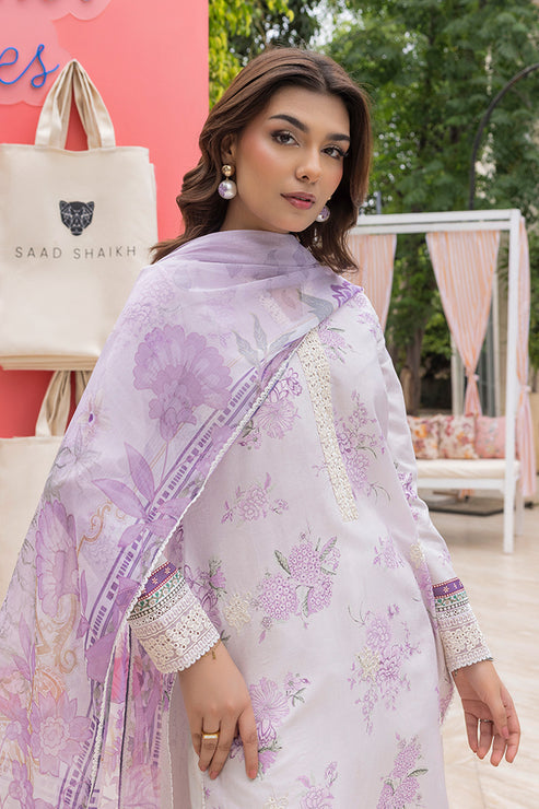 Saad Shaikh | Lawn 25 | Lilac Haze by Saad Shaikh - Designer Dress - Type: Ladies Clothes - Available at Libayah - 100% Original