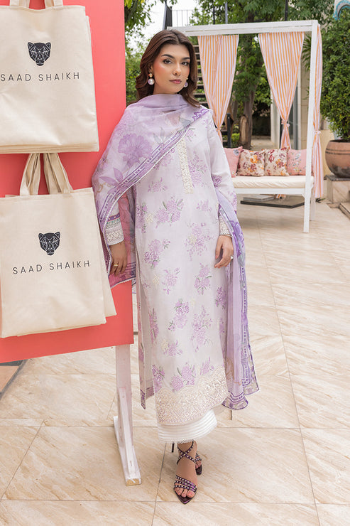 Saad Shaikh | Lawn 25 | Lilac Haze by Saad Shaikh - Designer Dress - Type: Ladies Clothes - Available at Libayah - 100% Original