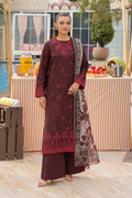 Saad Shaikh | Lawn 25 | Mehroon - Twilight Flora by Saad Shaikh - Designer Dress - Type: Ladies Clothes - Available at Libayah - 100% Original