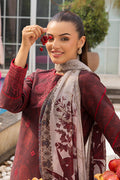 Saad Shaikh | Lawn 25 | Mehroon - Twilight Flora by Saad Shaikh - Designer Dress - Type: Ladies Clothes - Available at Libayah - 100% Original