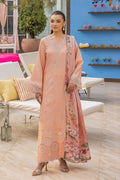 Saad Shaikh | Lawn 25 | Peach - Flayme by Saad Shaikh - Designer Dress - Type: Ladies Clothes - Available at Libayah - 100% Original