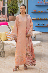 Saad Shaikh | Lawn 25 | Peach - Flayme by Saad Shaikh - Designer Dress - Type: Ladies Clothes - Available at Libayah - 100% Original