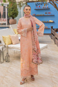 Saad Shaikh | Lawn 25 | Peach - Flayme by Saad Shaikh - Designer Dress - Type: Ladies Clothes - Available at Libayah - 100% Original