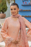 Saad Shaikh | Lawn 25 | Peach - Flayme by Saad Shaikh - Designer Dress - Type: Ladies Clothes - Available at Libayah - 100% Original