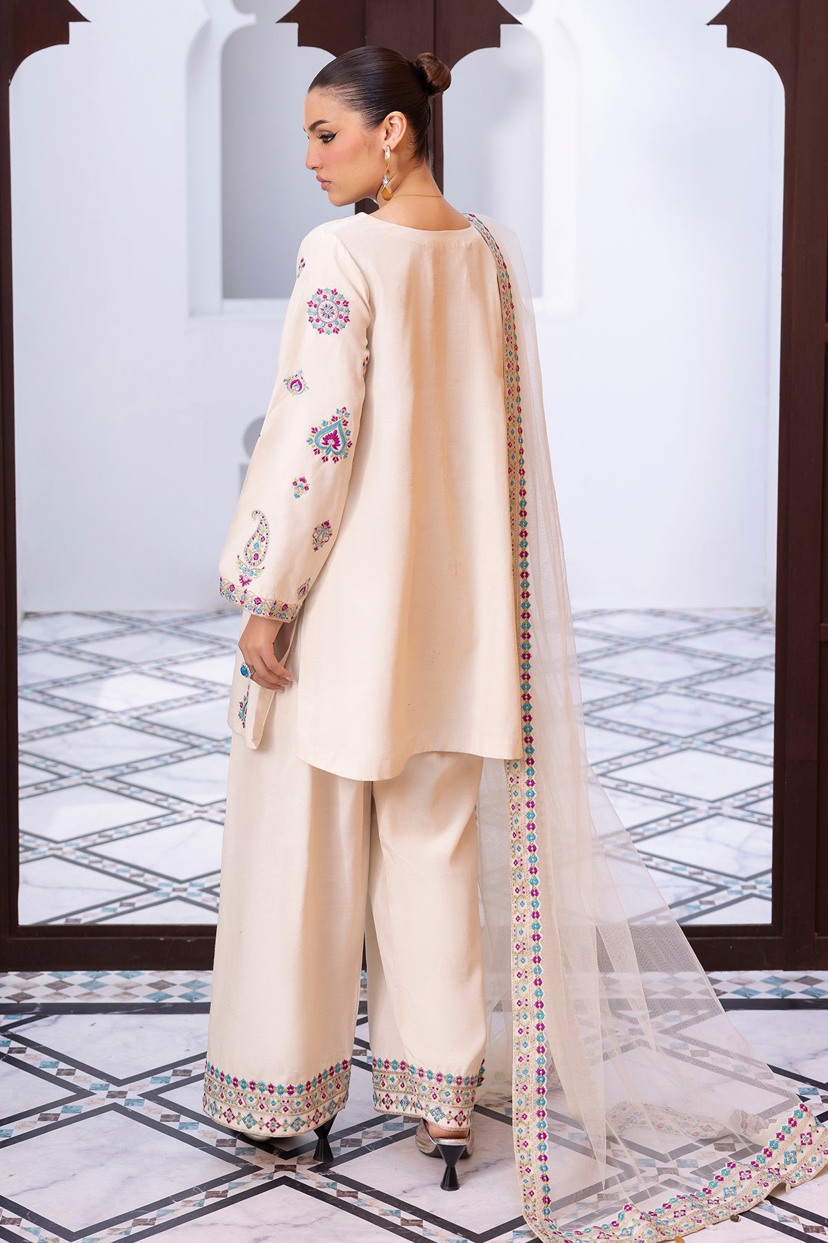 Charizma | Festive Pret | 3-PC Embroidered Raw-Silk CMA-6-404 by Charizma - Designer Dress  - Type : Ladies Clothes - Available at Libayah - 100% Original 