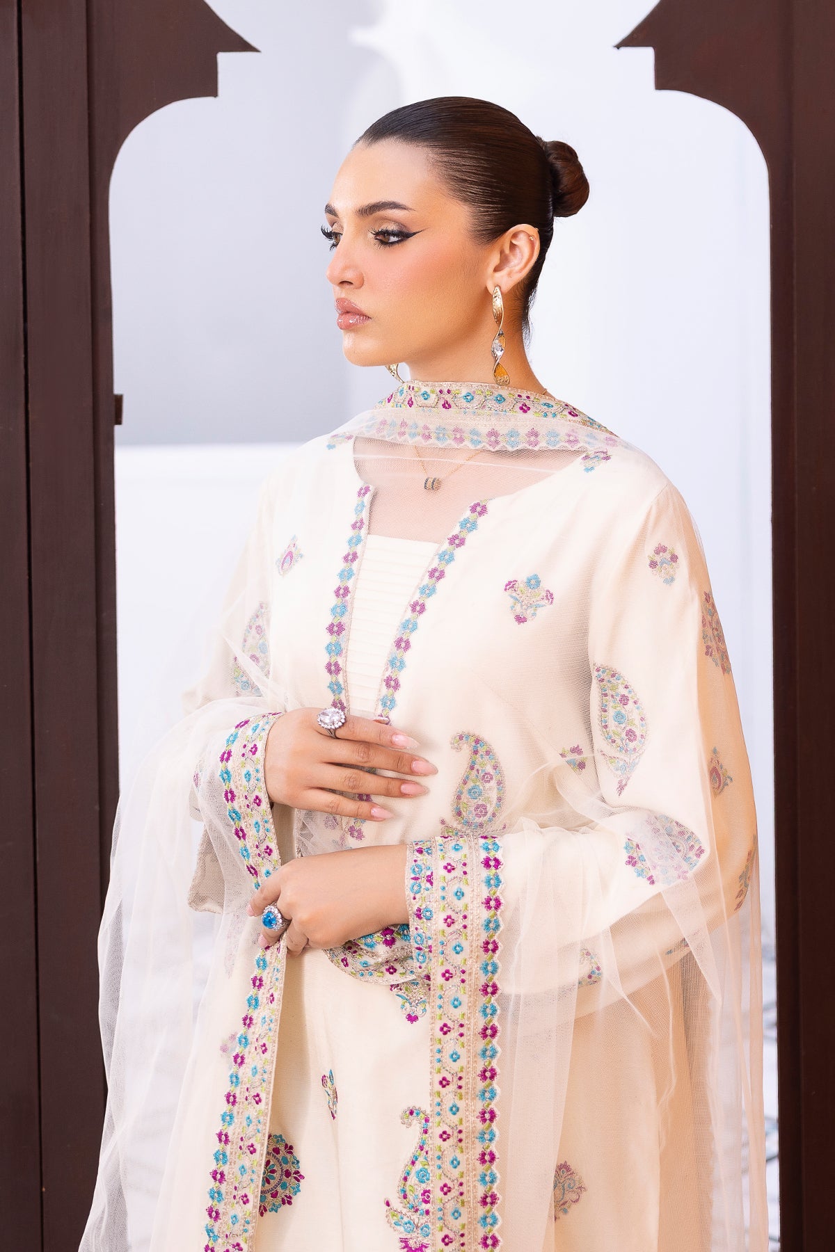 Charizma | Festive Pret | 3-PC Embroidered Raw-Silk CMA-6-404 by Charizma - Designer Dress  - Type : Ladies Clothes - Available at Libayah - 100% Original 