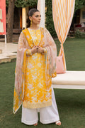 Saad Shaikh | Lawn 25 | Yellow - Amber Bloom by Saad Shaikh - Designer Dress - Type: Ladies Clothes - Available at Libayah - 100% Original