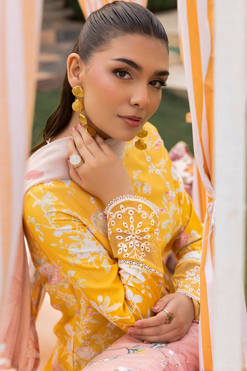 Saad Shaikh | Lawn 25 | Yellow - Amber Bloom by Saad Shaikh - Designer Dress - Type: Ladies Clothes - Available at Libayah - 100% Original