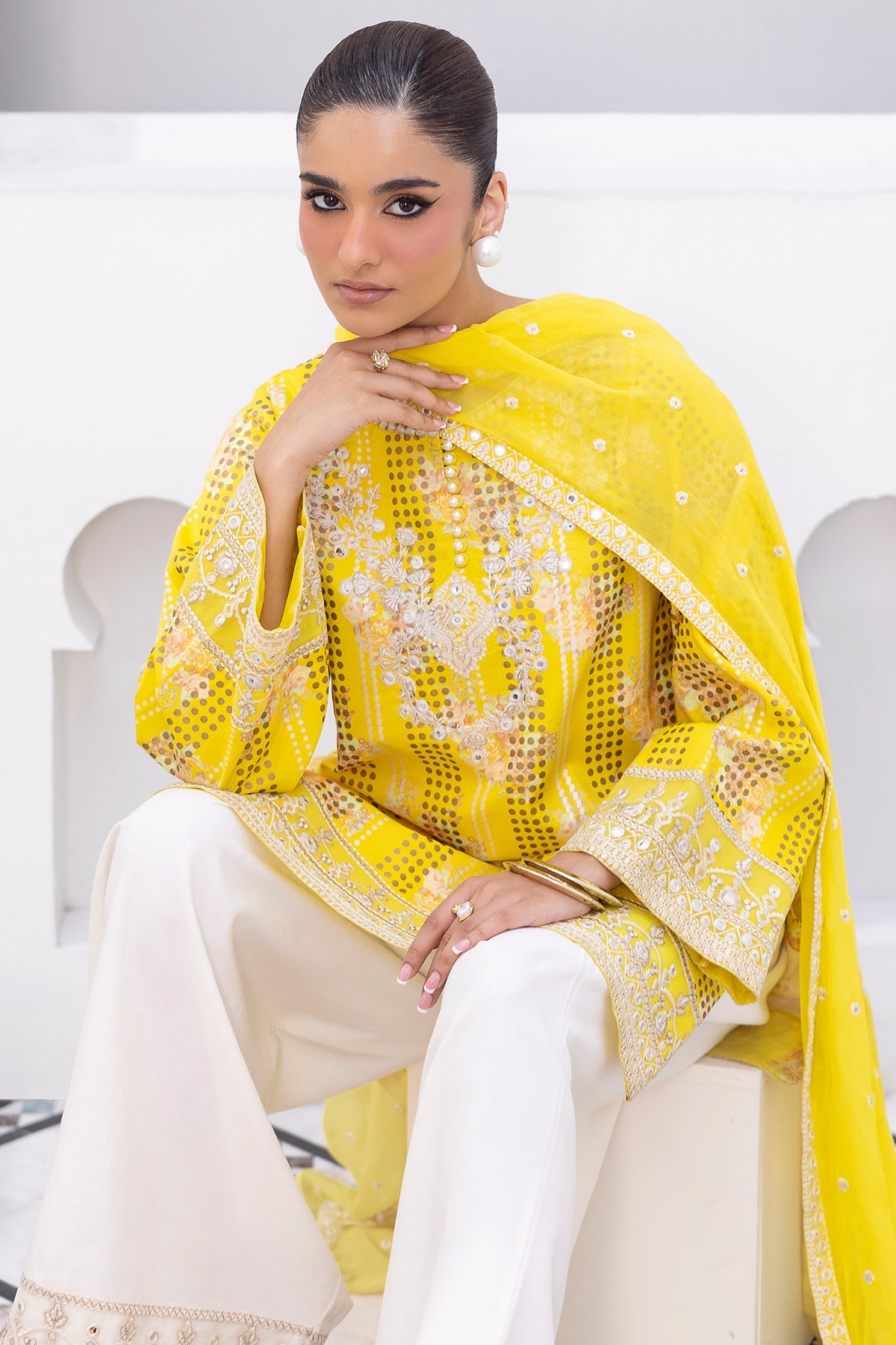 Charizma | Festive Pret | 3-PC Embroidered Raw-Silk CMA-6-410 by Charizma - Designer Dress  - Type : Ladies Clothes - Available at Libayah - 100% Original 