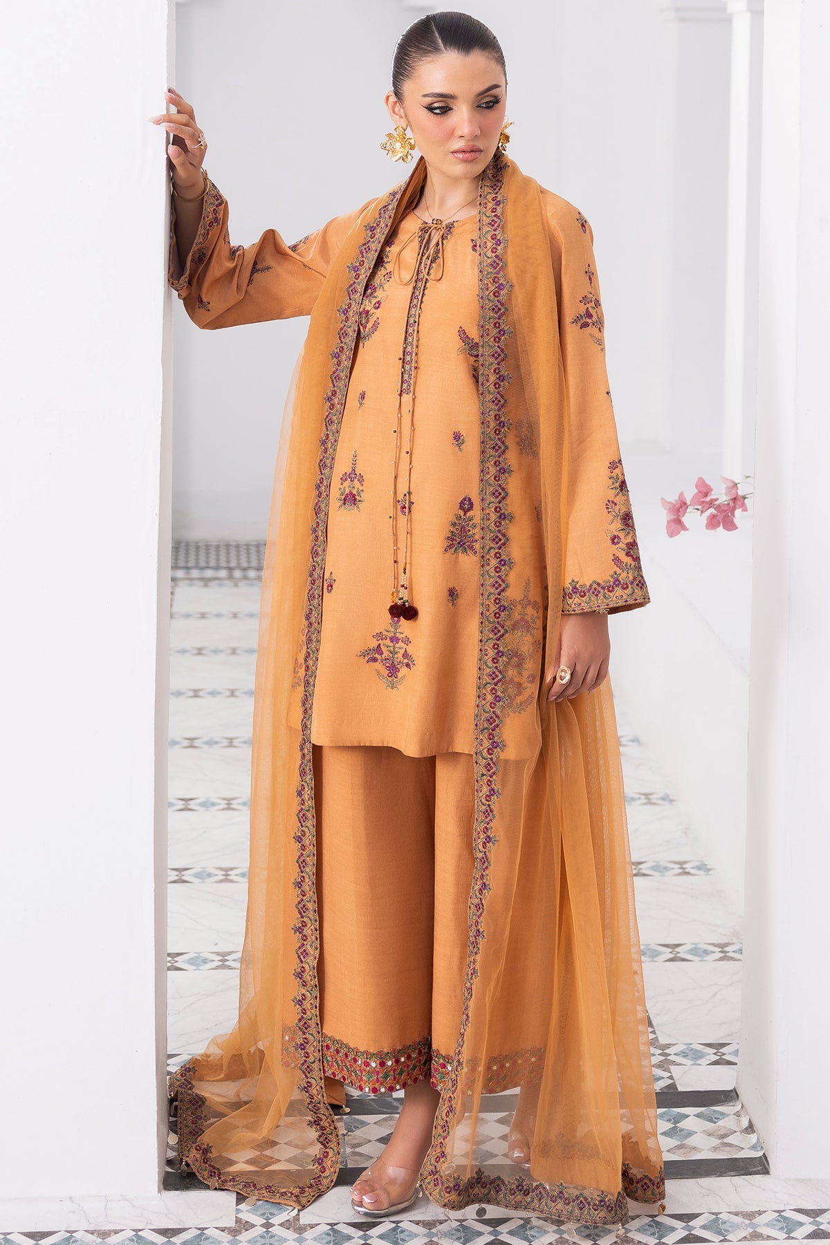 Charizma | Festive Pret | 3-PC Embroidered Raw-Silk CMA-6-370 by Charizma - Designer Dress  - Type : Ladies Clothes - Available at Libayah - 100% Original 