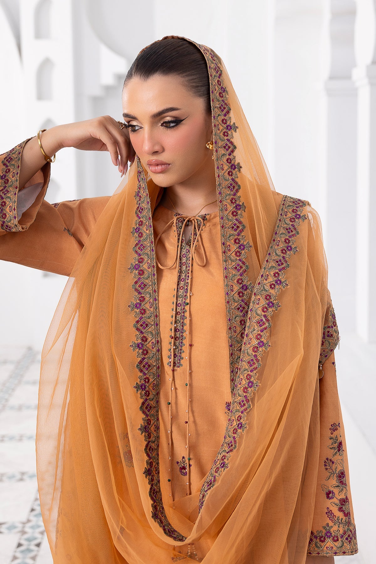 Charizma | Festive Pret | 3-PC Embroidered Raw-Silk CMA-6-370 by Charizma - Designer Dress  - Type : Ladies Clothes - Available at Libayah - 100% Original 