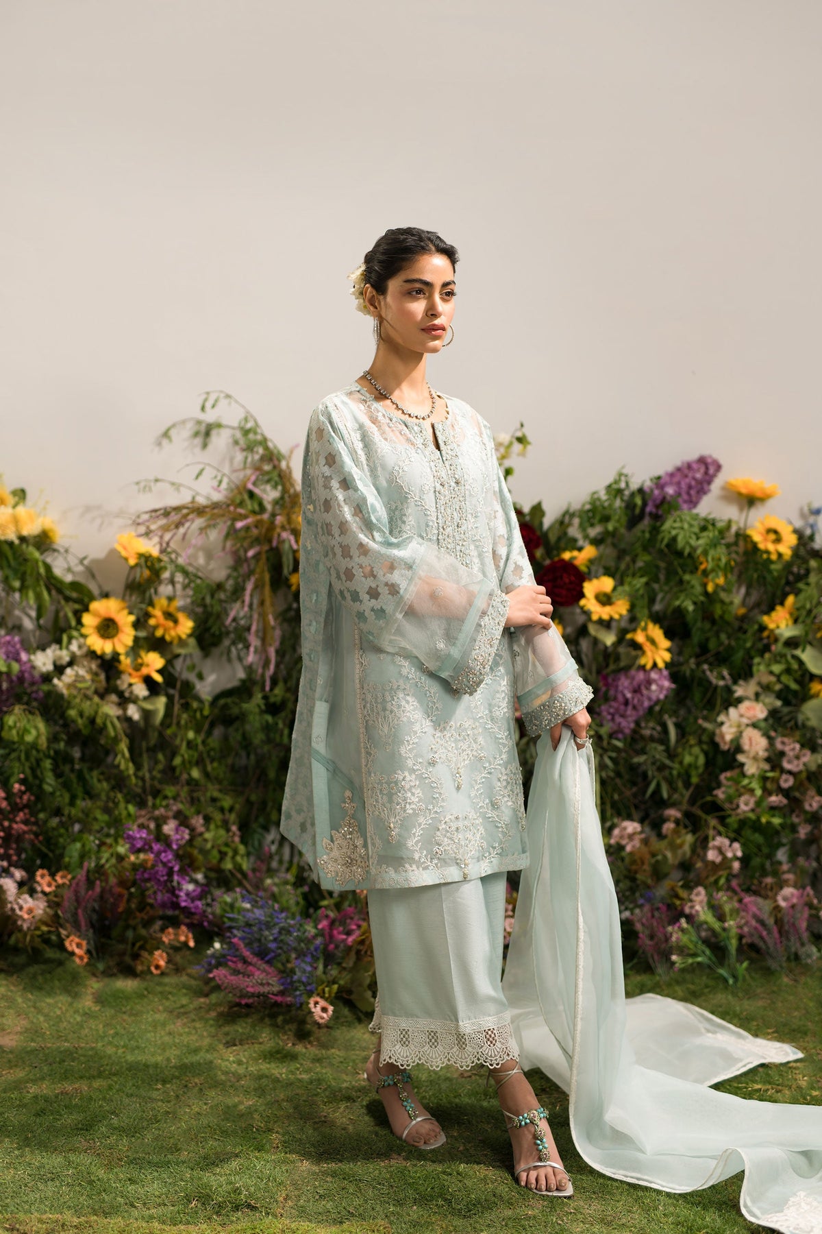Ammara Khan | Lily Luxury Formals 24 | PASTEL SKY SET (D-03) by Ammara Khan - Designer Dress - Type: Ladies Clothes - Available at Libayah - 100% Original