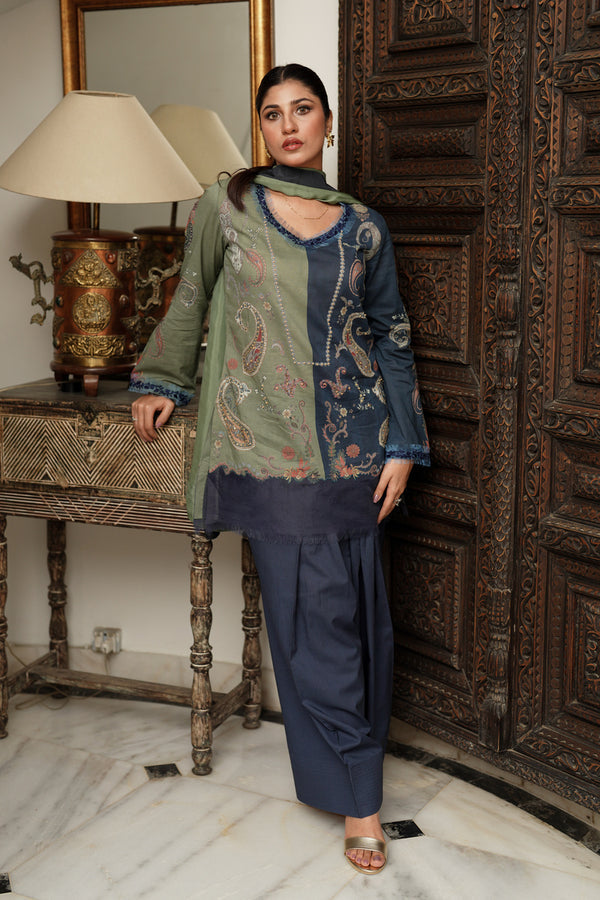 Shamaeel Ansari | Nazaakat Pret | Olive Muse by Shamaeel Ansari - Designer Dress  - Type : Ladies Clothes - Available at Libayah - 100% Original 