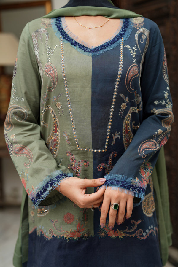 Shamaeel Ansari | Nazaakat Pret | Olive Muse by Shamaeel Ansari - Designer Dress  - Type : Ladies Clothes - Available at Libayah - 100% Original 