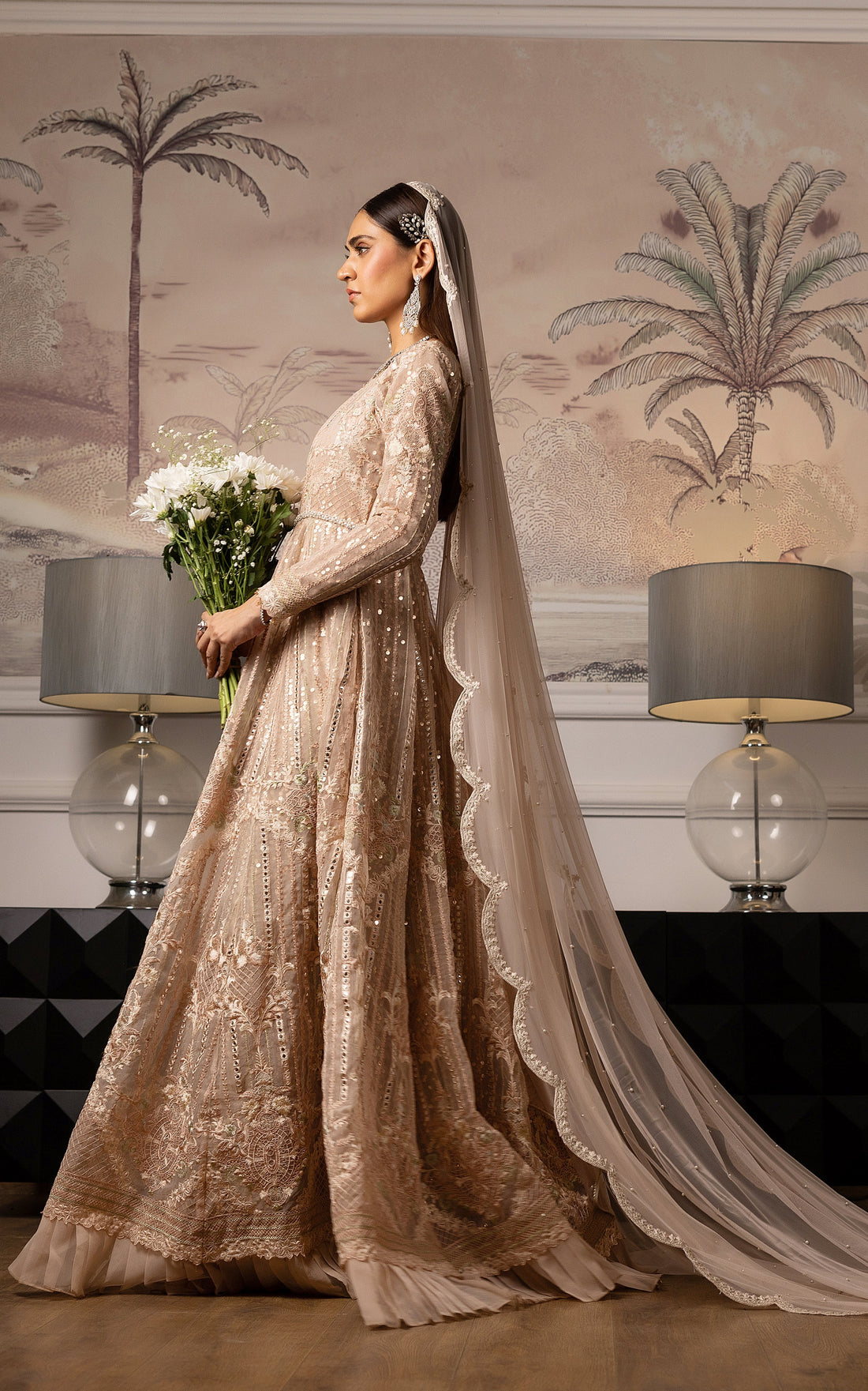 Threads and Motifs | Formal Dresses 25 | Embroidered Net Maxi by Threads and Motifs - Designer Dress  - Type : Ladies Clothes - Available at Libayah - 100% Original 