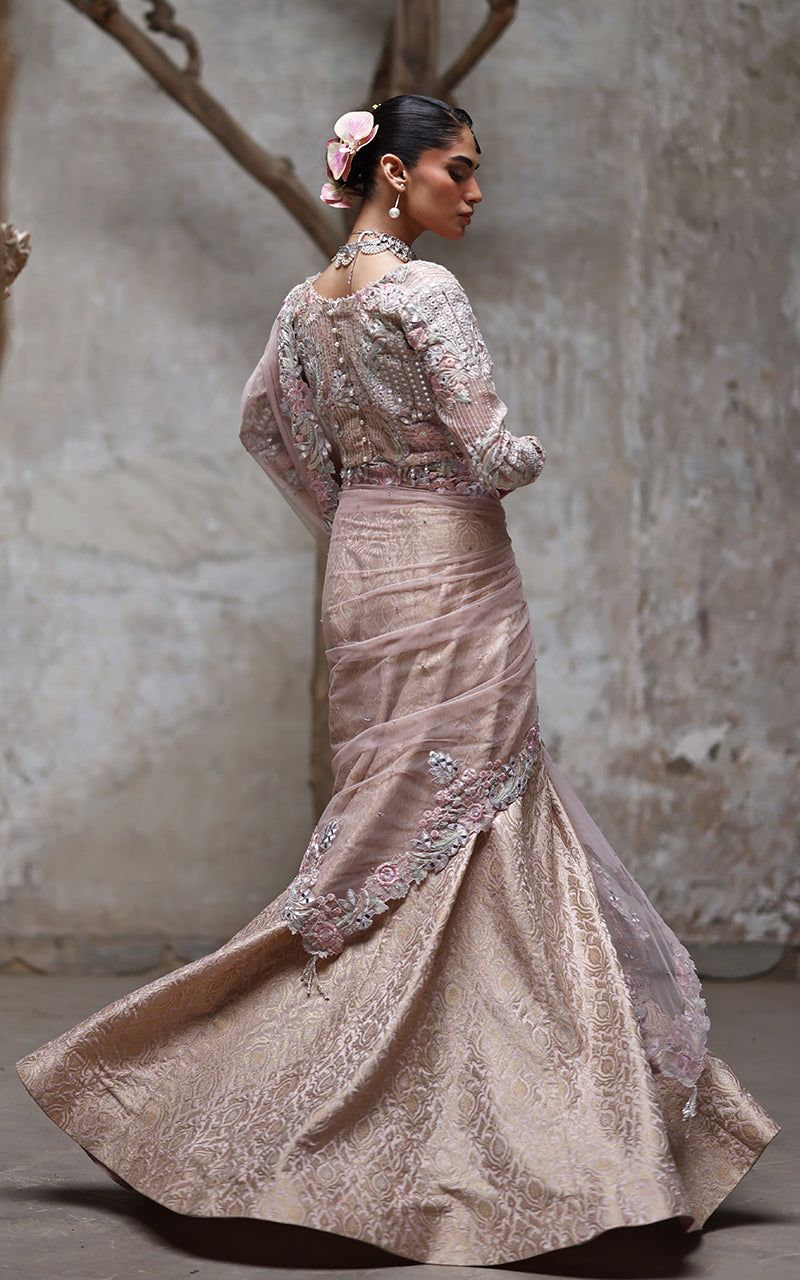 Threads and Motifs | Formal Dresses 25 | Organza Embroidered Blouse With Lehenga by Threads and Motifs - Designer Dress  - Type : Ladies Clothes - Available at Libayah - 100% Original 