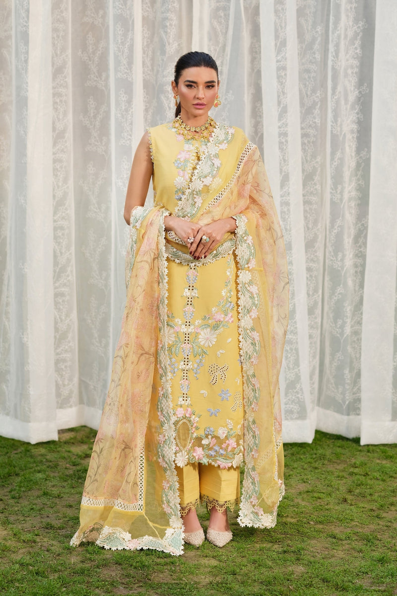 Maryam Hussain | Luxury Lawn 26 | Sunflower - Designer Dress - Type : Ladies Clothes - Available at Libayah - 100% Original
