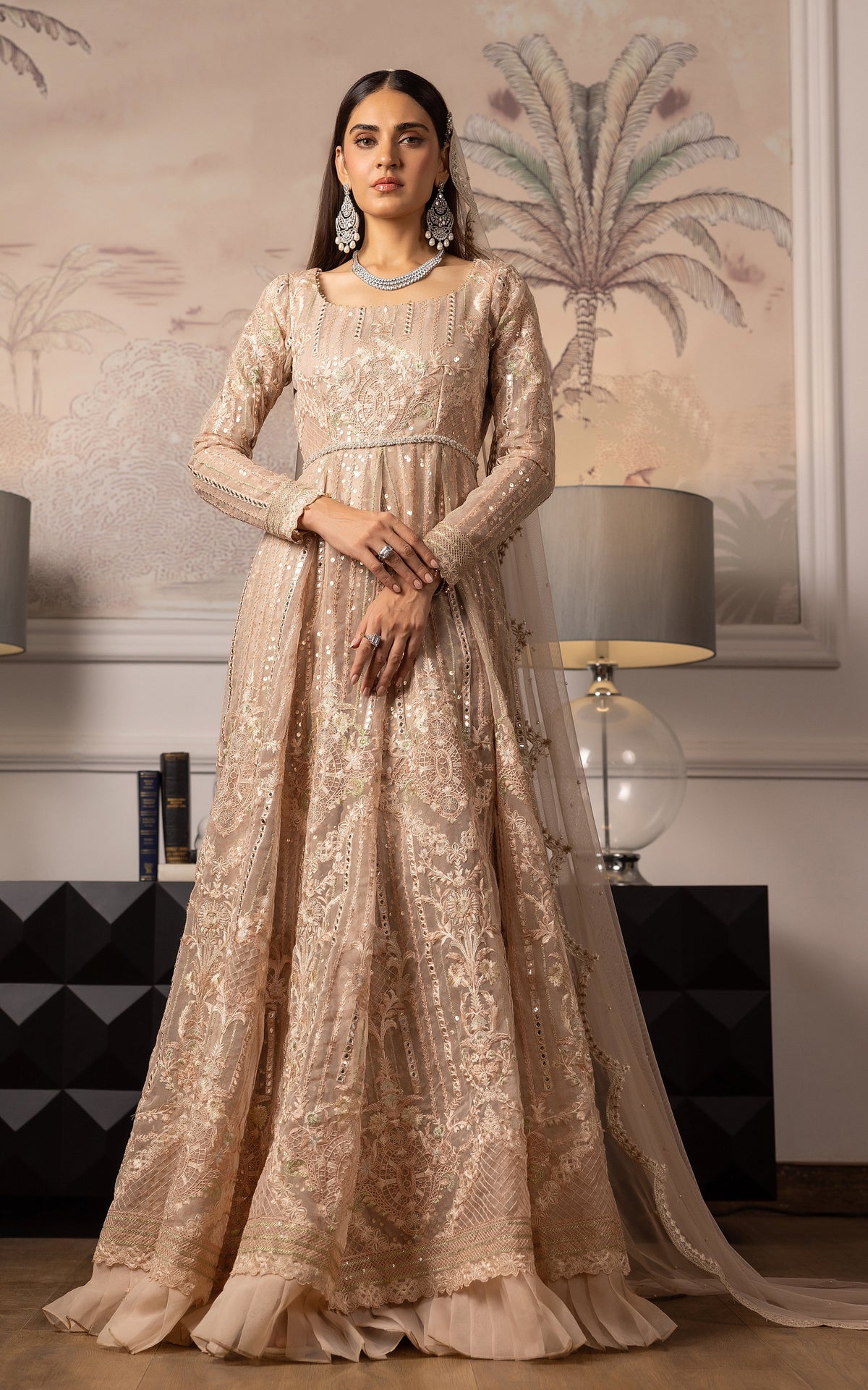 Threads and Motifs | Formal Dresses 25 | Embroidered Net Maxi by Threads and Motifs - Designer Dress  - Type : Ladies Clothes - Available at Libayah - 100% Original 
