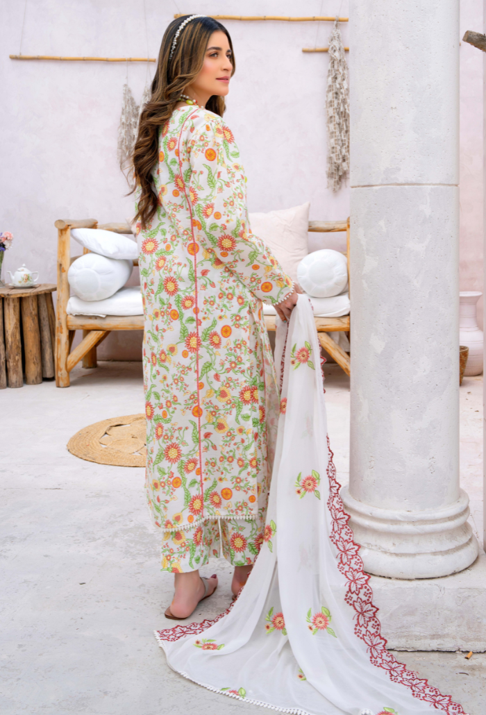 Humdum | Gardenia Lawn 24 | PLG 3 - D02 by HumDum - Designer Dress - Type: Ladies Clothes - Available at Libayah - 100% Original