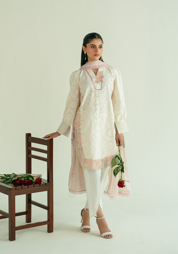 Zarqash | Whispers of Summer | IVORY POISE - Designer Dress - Type : Ladies Clothes - Available at Libayah - 100% Original