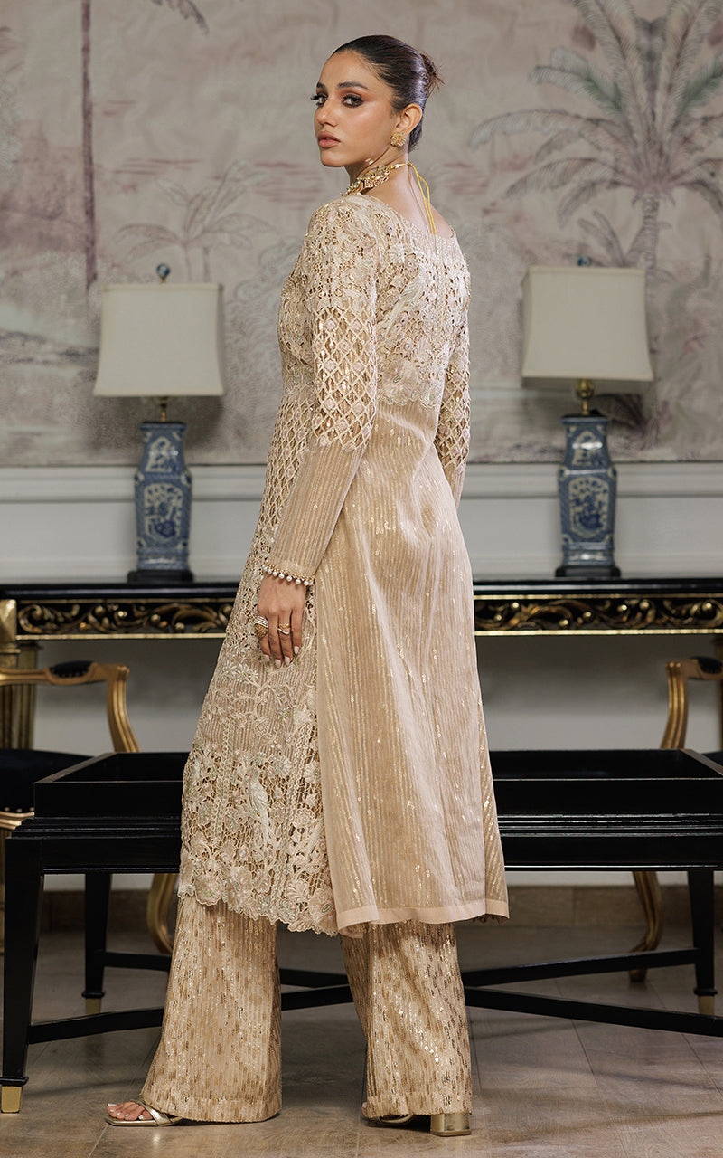 Threads and Motifs | Formal Dresses 25 | Organza Embroidered Dress With Trouser by Threads and Motifs - Designer Dress  - Type : Ladies Clothes - Available at Libayah - 100% Original 