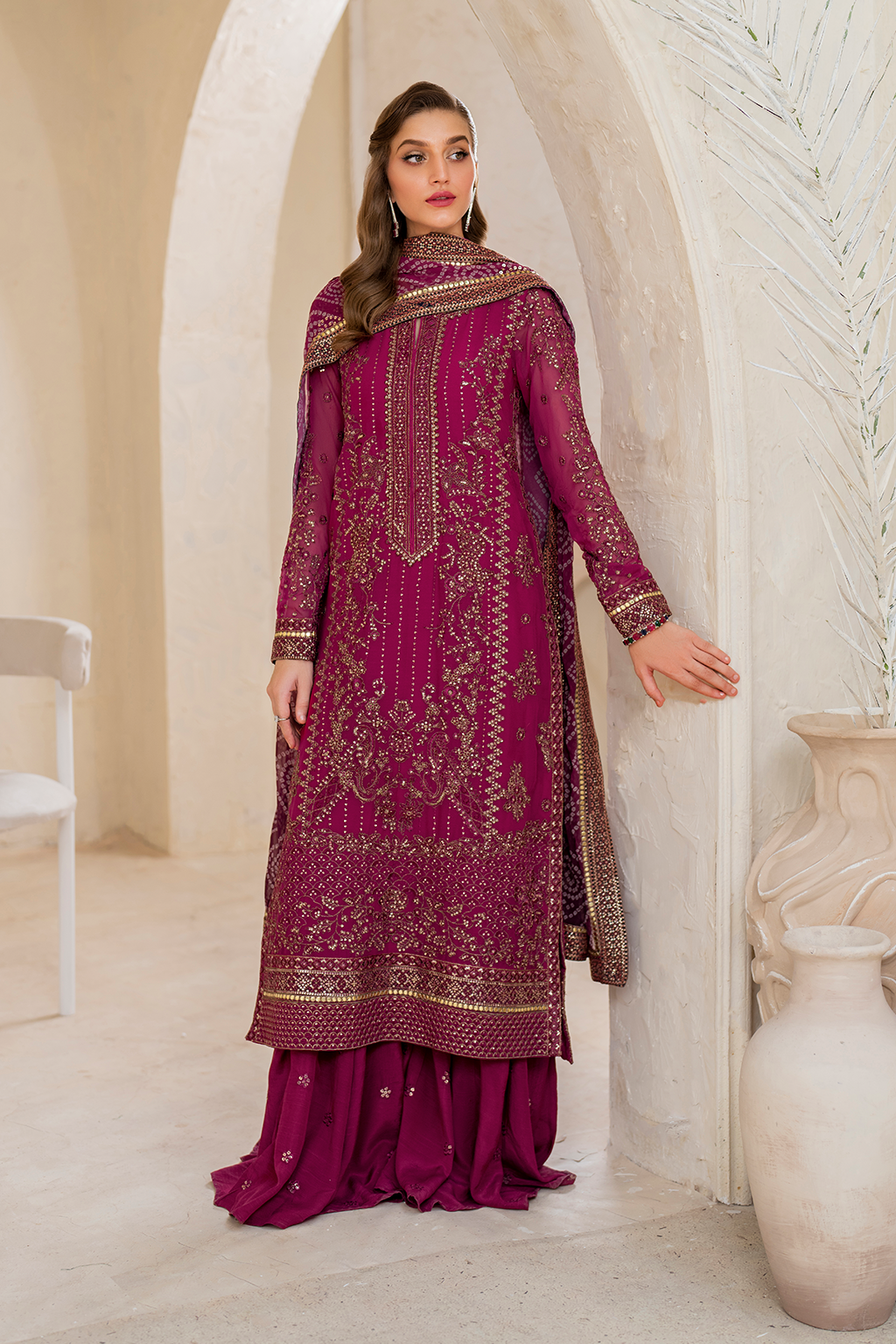 Iznik | Chinnon Chiffon | CC-45 Embroidered Chiffon by Iznik - Designer Dress - Type: Formal - Available at Libayah - 100% Original