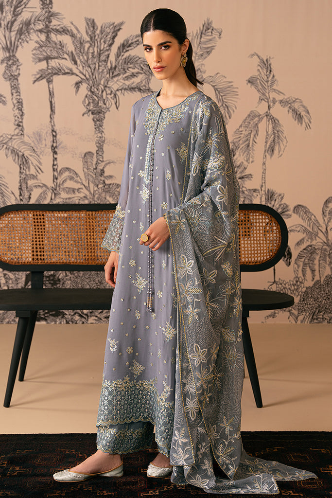 Cross Stitch | Luxe Atelier 24 | SMOKE BLUE by Cross Stitch - Designer Dress - Type: Ladies Clothes - Available at Libayah - 100% Original