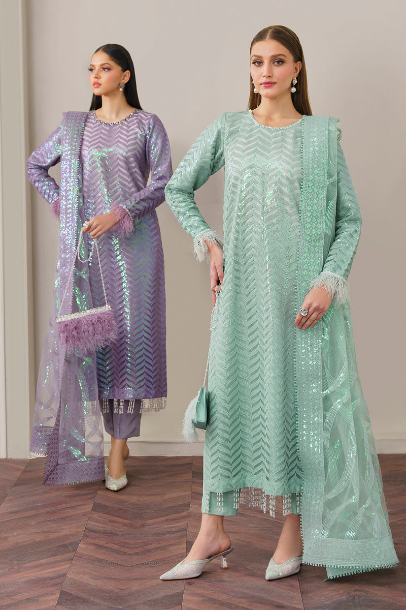 Baroque | Formal Collection | NET UF-517 by Baroque - Designer Dress - Type: Ladies Clothes - Available at Libayah - 100% Original
