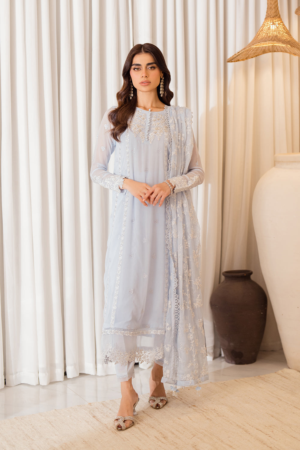 Azure | Ensembles Embroidered Formals | Serenity Sky by Azure - Designer Dress - Type: Ladies Clothes - Available at Libayah - 100% Original