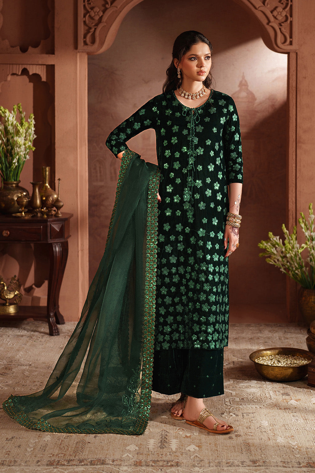 Iznik | Velvet 25 | IV-60 Embroidered Velvet by Iznik - Designer Dress - Type : Ladies Clothes - Available at Libayah - 100% Original 